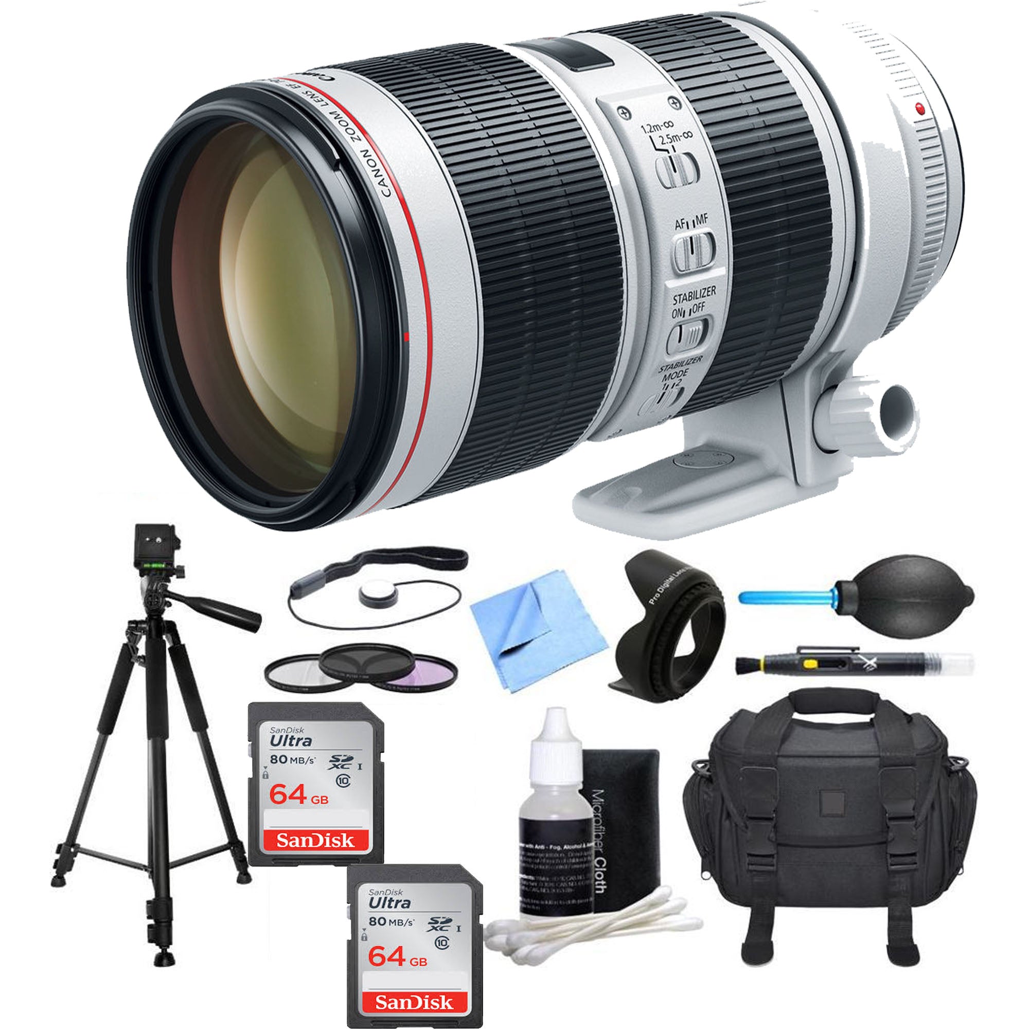 Canon EF 70-200mm f/2.8L IS III USM Telephoto Zoom Lens with SanDisk 2x 64GB Extreme PRO SDXC Memory Cards Bundle - Professional Photography, Sports & Wildlife Shooting, Portrait & Wedding Events