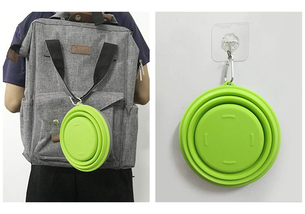 AKOAK 1 Pack Collapsible Silicone Bowl - 500ML Eco-Friendly Travel Bowl for Camping, Hiking & Picnics - Foldable Kitchenware for Outdoor, RV & Home Use - Space Saving Dishware (Green)