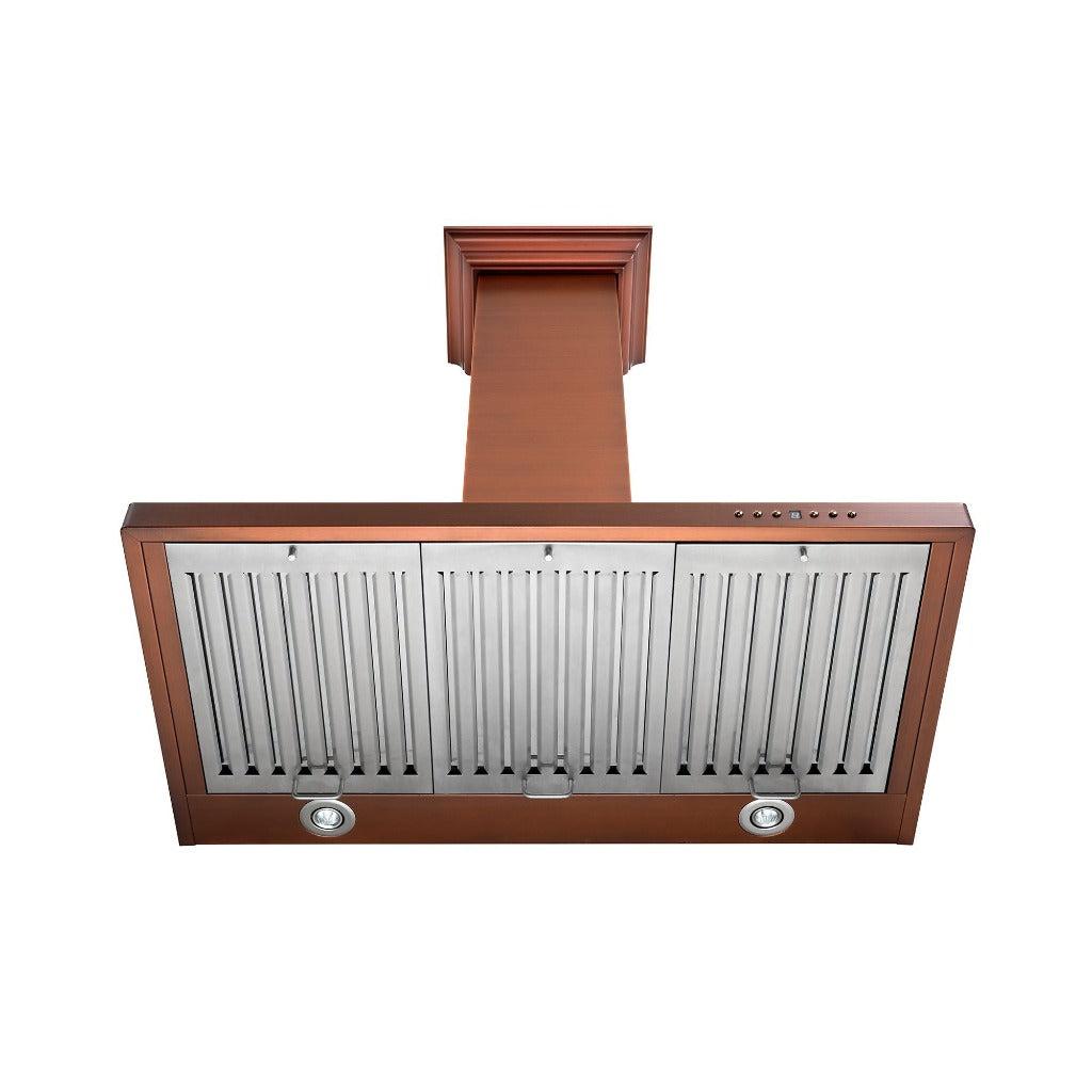 ZLINE Designer Series 7-Layer Copper Wall Mount Range Hood (8KBC) - Professional Kitchen Ventilation for Gas Stoves & Cooking Areas