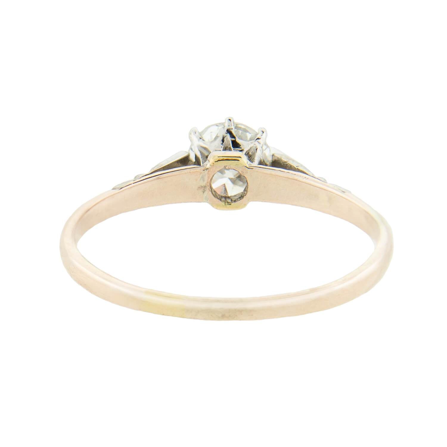 Art Deco 9kt Mixed Metals Diamond Engagement Ring 0.55ct - Vintage Inspired Wedding Band for Women, Perfect for Proposals & Anniversaries