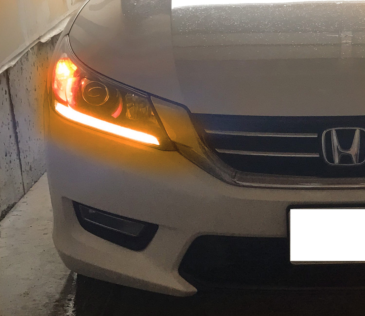 High Performance Amber LED DRL Headlights for 2013-2015 Honda Accord Sedan - Bright Daytime Running Lights with Easy Retrofit Installation - Perfect for Night Driving & Enhanced Road Safety