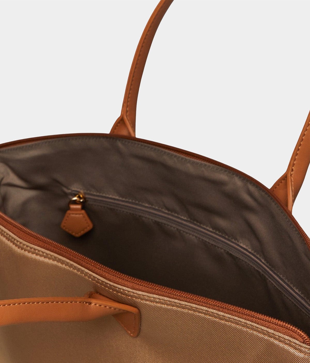 Eco-Friendly Recycled Nylon Tote Bag with Jolly Apple Print in Caramel - Perfect for Grocery Shopping, Beach Trips & Everyday Use