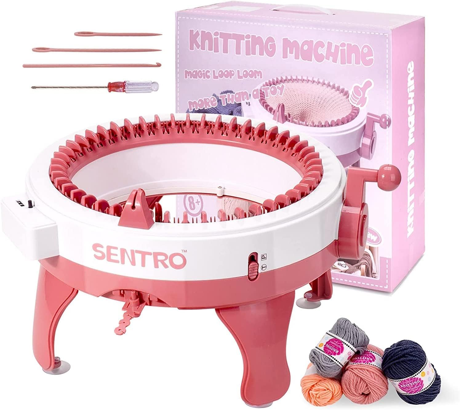 SENTRO 48 Needle Knitting Machine with Row Counter - Double Knitting Loom Kit for Adults | Smart Weaving Loom for Wool Yarn | Perfect for DIY Scarves, Hats & Home Decor Projects