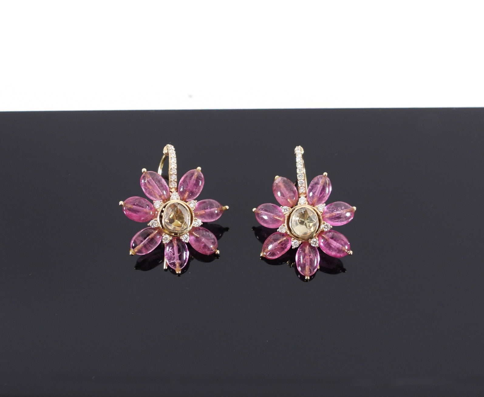 Amrapali Jaipur Gold Ruby Diamond Floral Drop Earrings for Women - Elegant Indian Jewelry for Weddings, Parties & Special Occasions