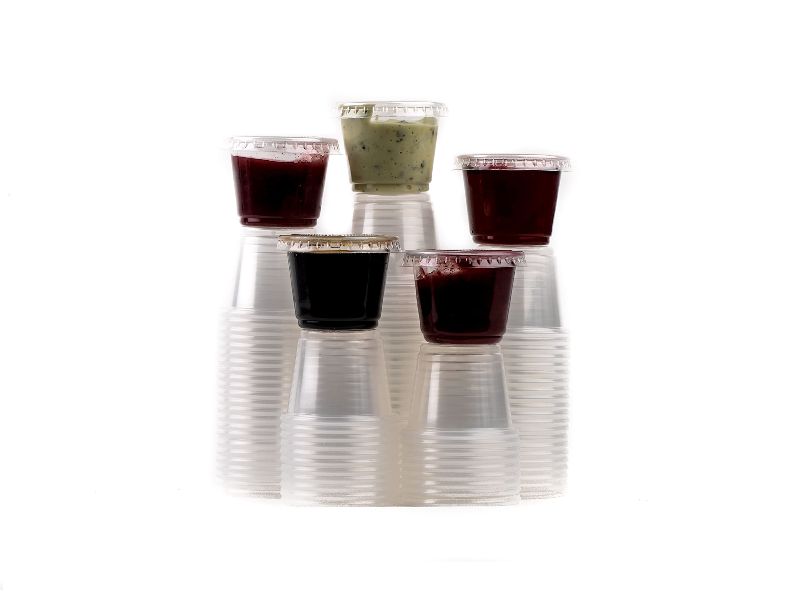 EcoQuality [6000 Pack] 2 Oz Leak-Proof Plastic Condiment Cups with Lids - Perfect for Sauces, Dressings, Slime, Jelly Shots & Food Storage | Great for Restaurants, Catering, Parties & Home Use