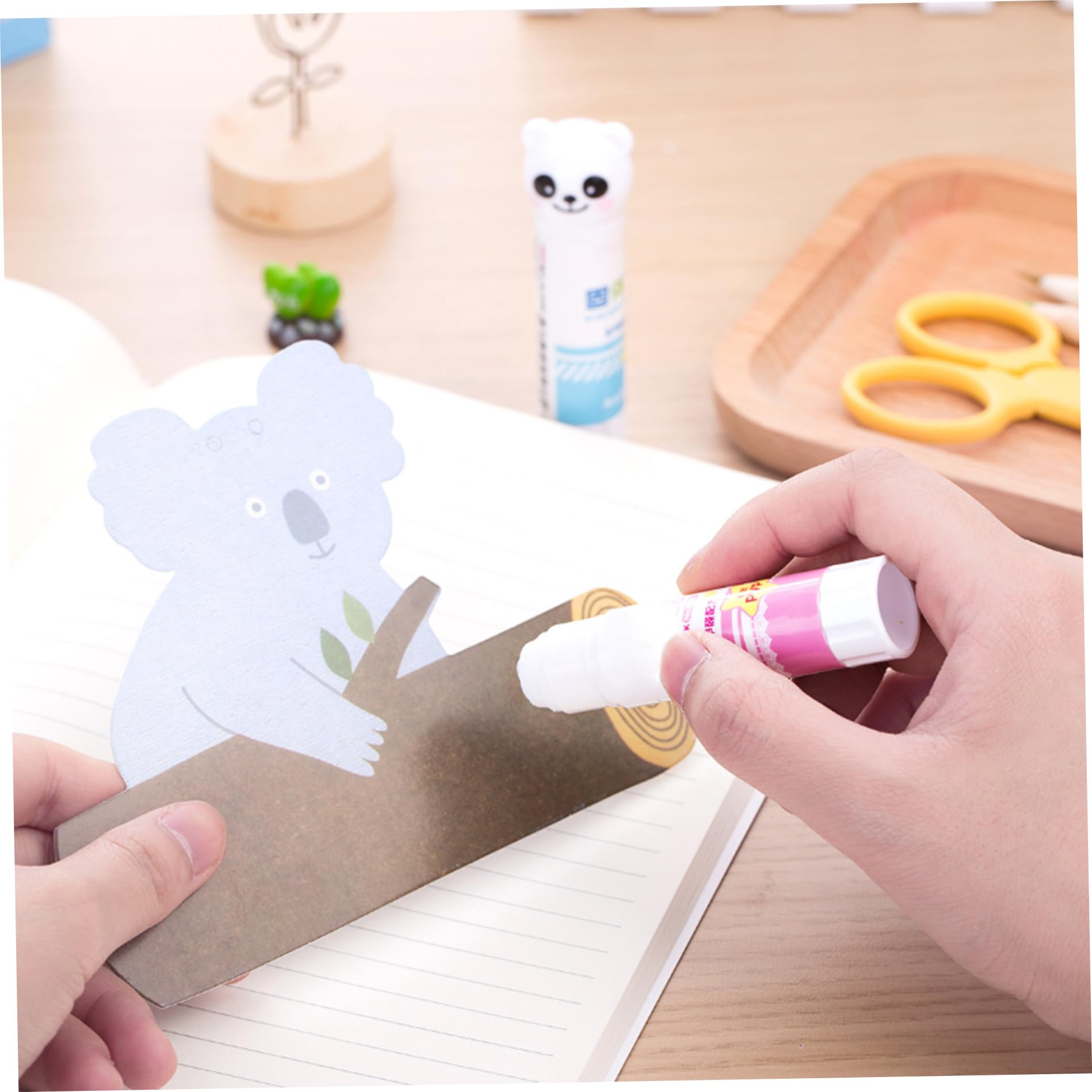4Pcs Cute Cartoon Plastic Glue Sticks for Kids - 9g Strong Hold School Glue for Arts & Crafts, Office Supplies, Classroom Projects (Perfect for DIY, Scrapbooking & Homework)