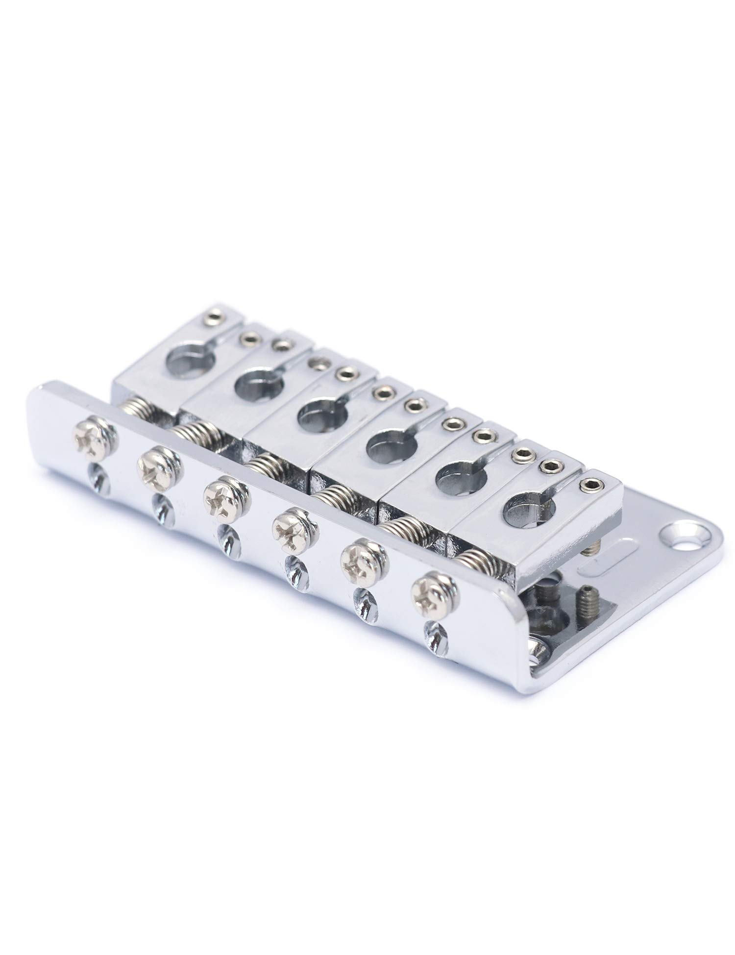 Metallor Chrome Guitar Saddles Bridge - Replacement for Hardtail Strat & Tele Electric Guitars | Perfect for DIY Repairs & Upgrades | Enhance Tone & Playability