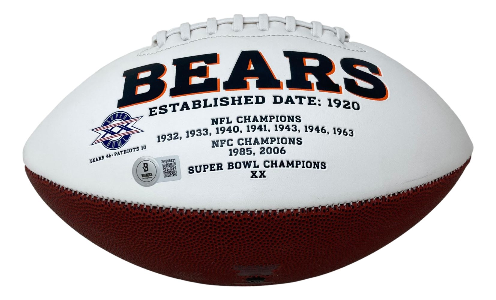 Brian Urlacher Autographed Chicago Bears NFL Football with HOF 18 Inscription - Collectible Memorabilia for Sports Fans, Man Cave Decor, and Gift for Football Enthusiasts