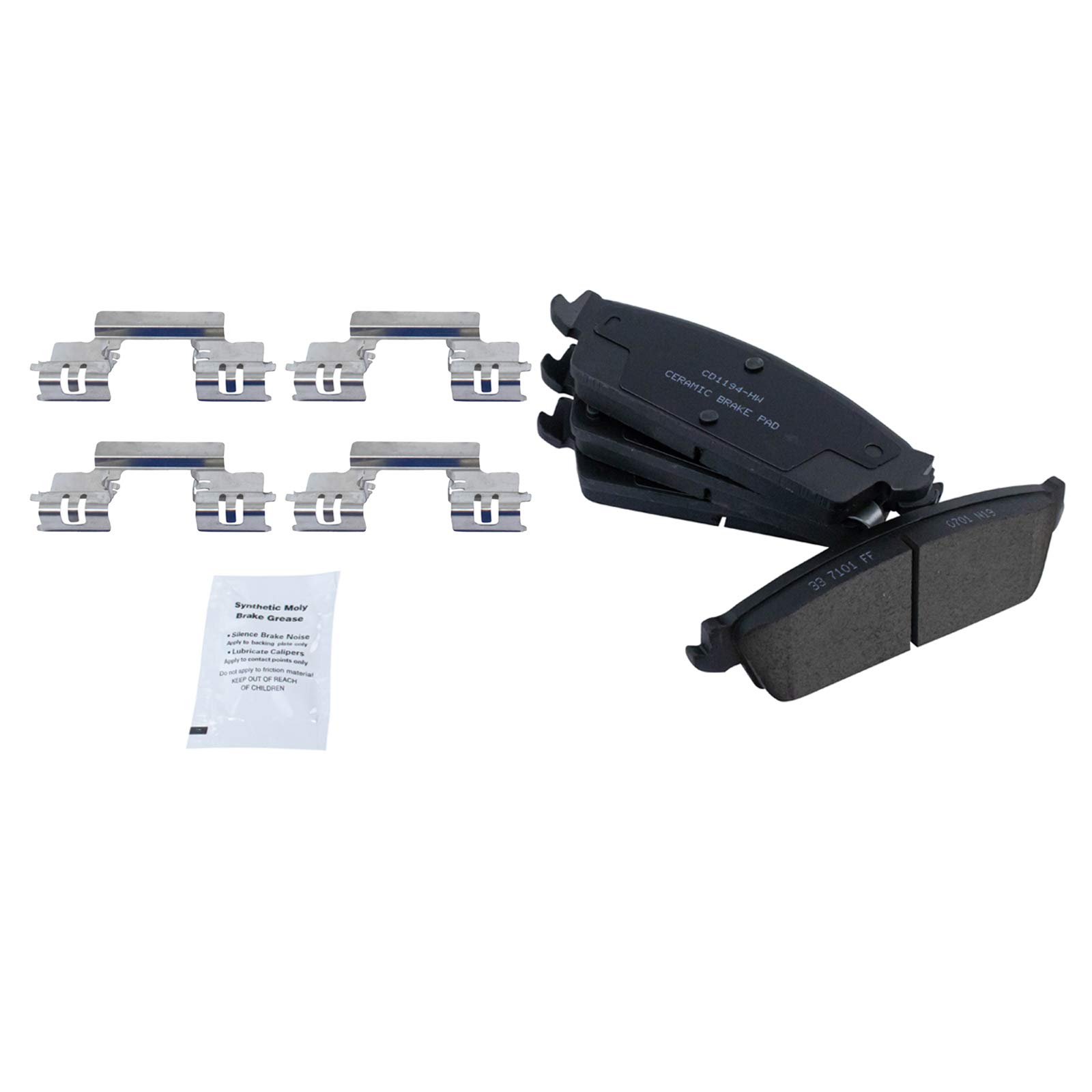 TRQ Rear Ceramic Brake Pads & Cross Drilled Rotors Kit with Anti-Squeal Shims - High Performance Braking for Trucks, SUVs, and Sedans - Perfect for Daily Commuting, Off-Roading, and Towing