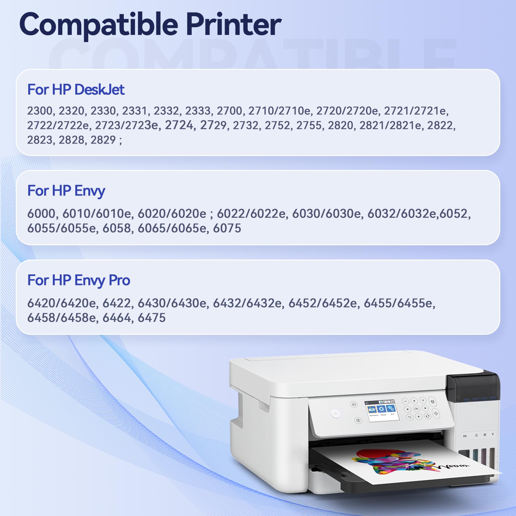Compatible HP 305 XL Black Ink Cartridges (2-Pack) - Works with HP DeskJet 4110e, 2720e, 4120e, 2700, Plus 4100, Envy 6000 & 6020e Printers - High Yield Replacement for Home & Office Printing Needs
