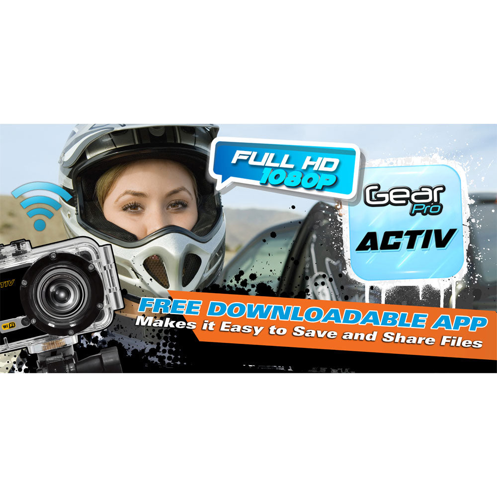Gear Pro Activ Sports Camera - 4K Ultra HD Waterproof Action Cam for Outdoor Adventures, Vlogging & Extreme Sports