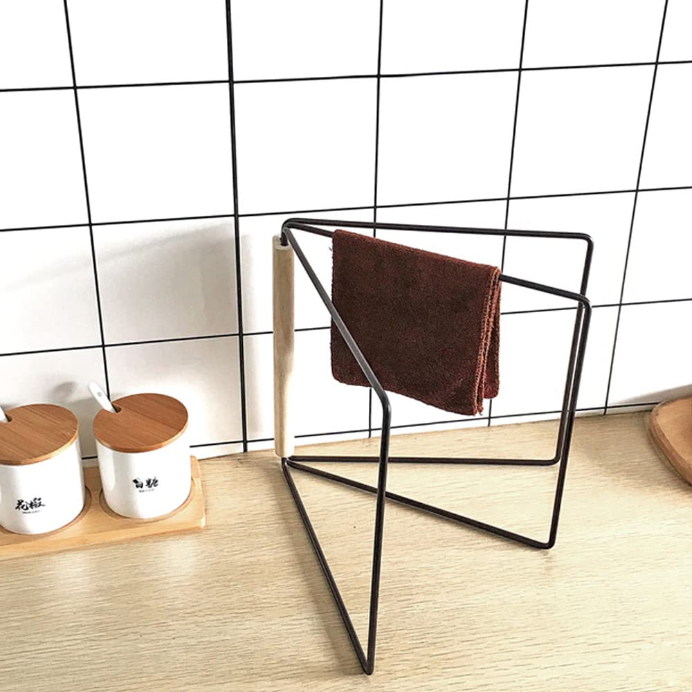 **Wooden Dishcloth Drying Rack - 3-Arm Foldable Kitchen & Bathroom Towel Holder for Dish Rags, Hand Towels | Space-Saving Storage for Small Kitchens, RVs & Apartments**