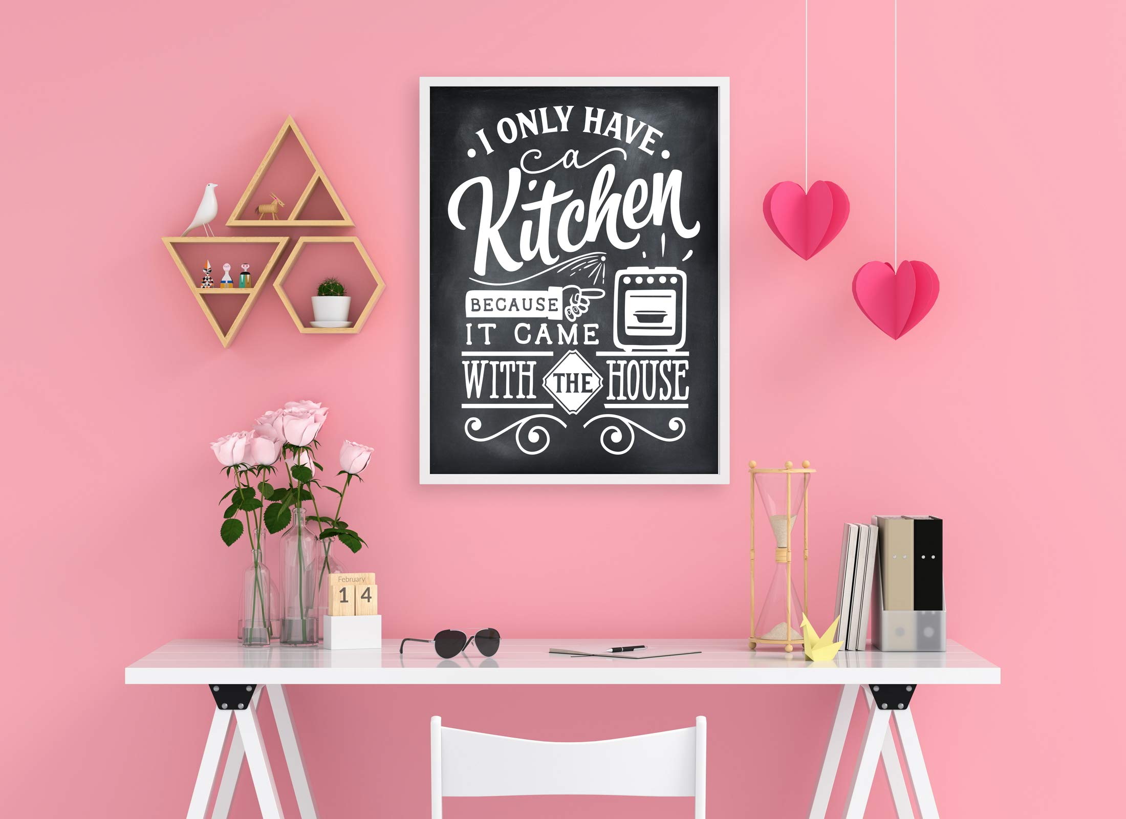Funny Kitchen Signs - Cute Typography Wall Decor for Home & Housewarming Gifts | 8x10 Unframed Prints | Perfect for Farmhouse, Apartment & Coffee Bar Decor