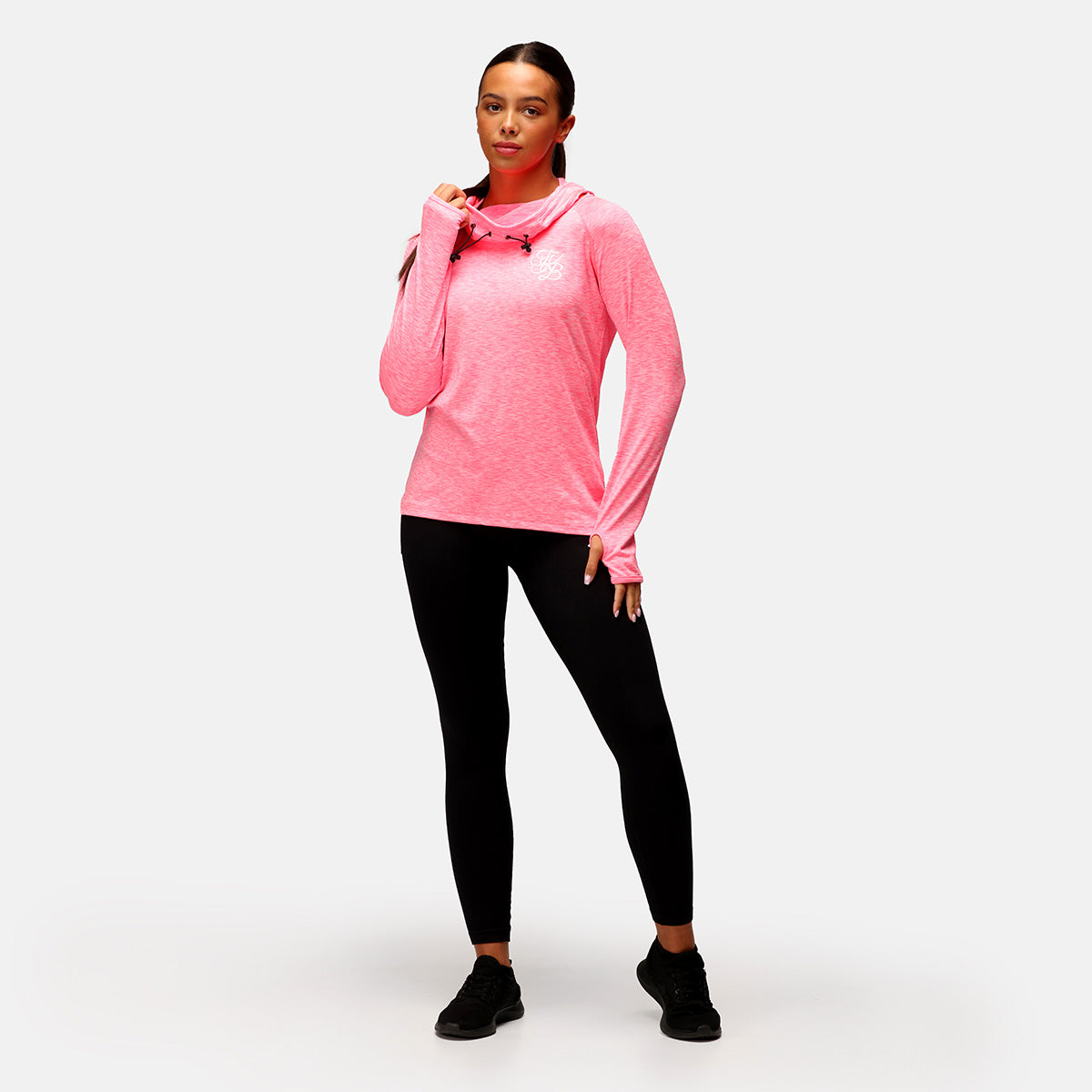 Electric Pink Cowl Neck Hoodie for Women - Soft Fleece Pullover Sweatshirt - Cozy Winter Fashion for Casual Wear & Lounge
