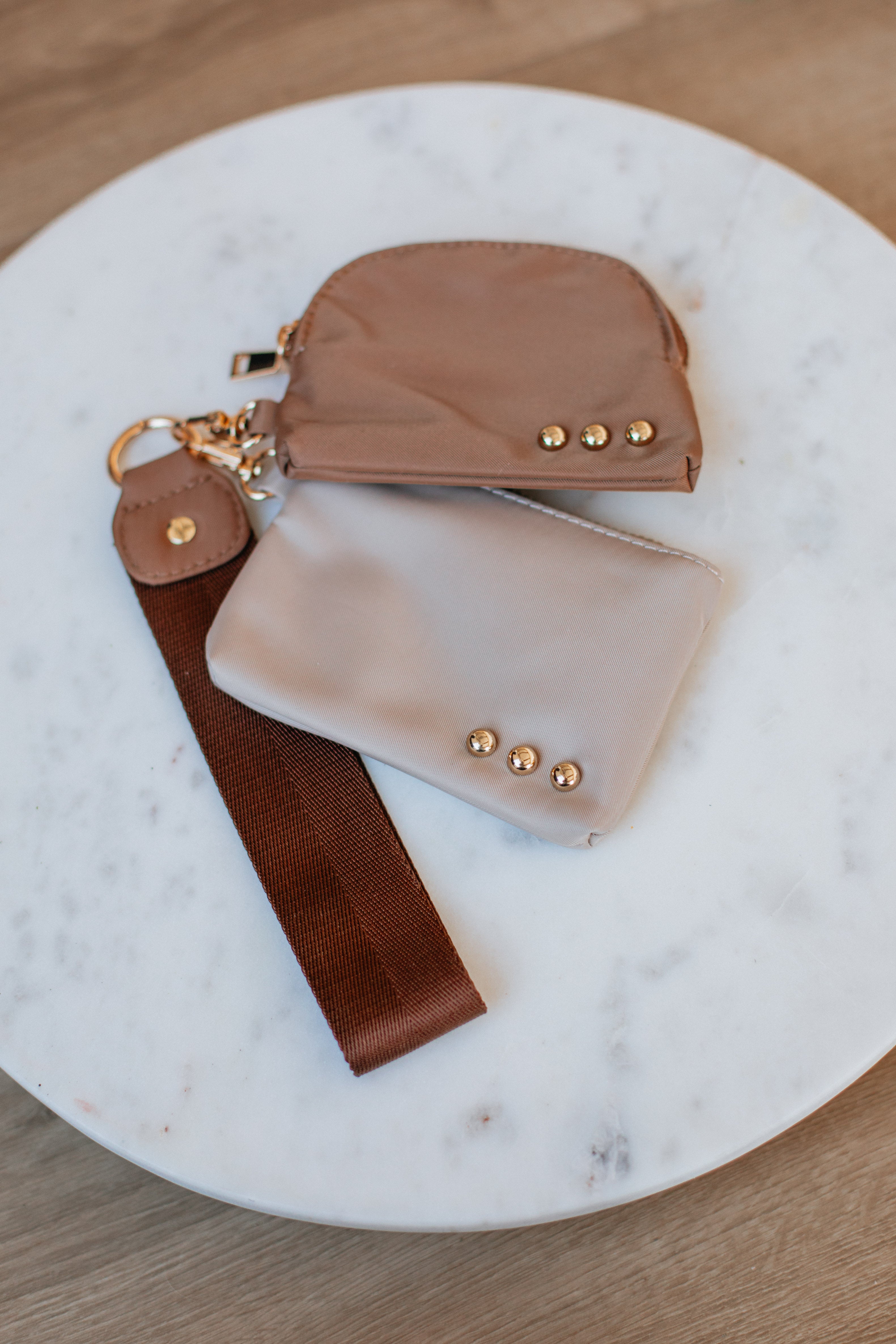 Dania Dual Wristlet Handbag - Stylish Mocha Crossbody Purse for Women | Perfect for Everyday Use, Shopping & Travel