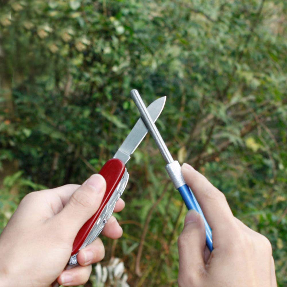 Premium Diamond Knife Sharpener for Fishing Hooks, Scissors & Outdoor Tools - Double-Head Sharpening Bar for Camping, Hunting & Survival Gear
