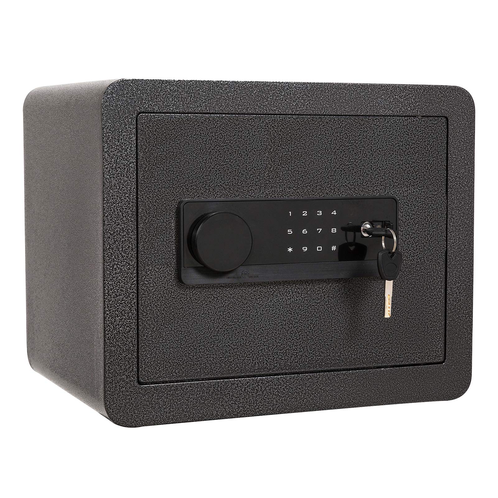 FLSOAY 0.95 Cubic Feet Digital Security Safe Box with Keys - Fireproof Home & Office Safe for Cash, Jewelry, Documents - Perfect for Valuables Storage in Bedroom, Closet or Small Spaces
