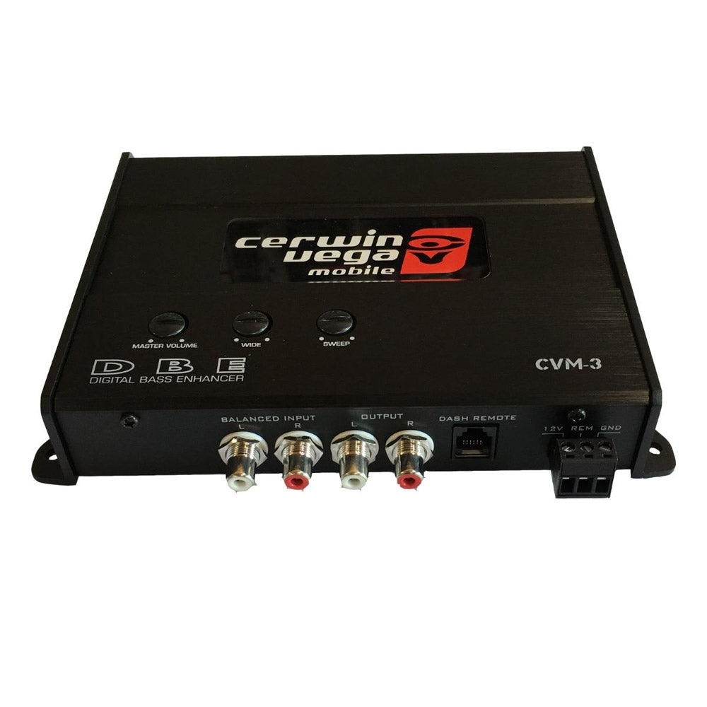 Cerwin Vega CVM3 2-Channel Car Audio Preamp with Digital Bass Enhancer - High-Quality Inputs & Outputs for Enhanced Sound System in Vehicles