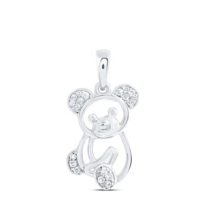 10K Gold Bear Pendant Necklace - 1/12 CTW Diamond Accent - Elegant Jewelry Gift for Women, Birthday, Anniversary & Everyday Wear