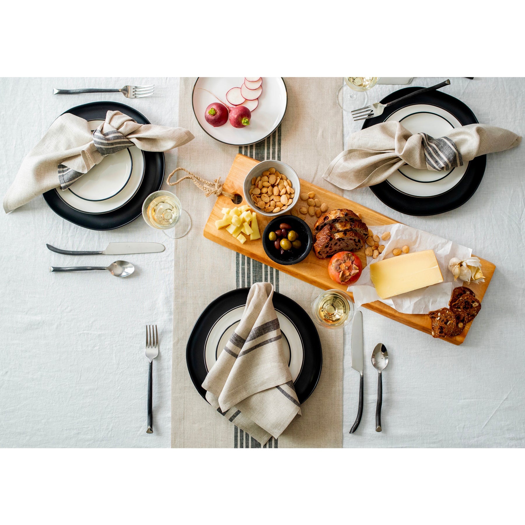 Rustic Farmhouse Table Runner - Cotton Linen Blend for Dining Room Decor - Perfect for Thanksgiving, Christmas & Everyday Use