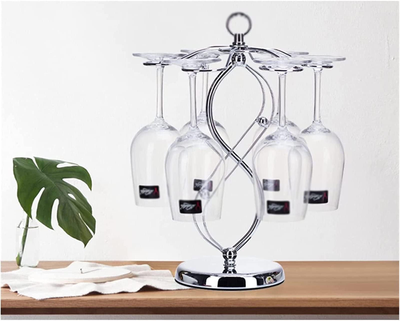 Freestanding Countertop Wine Glass Holder - Spiral Air Drying Rack for Stemware Storage with G-Shaped Hooks | Perfect for Kitchen, Bar, and Dining Room Organization