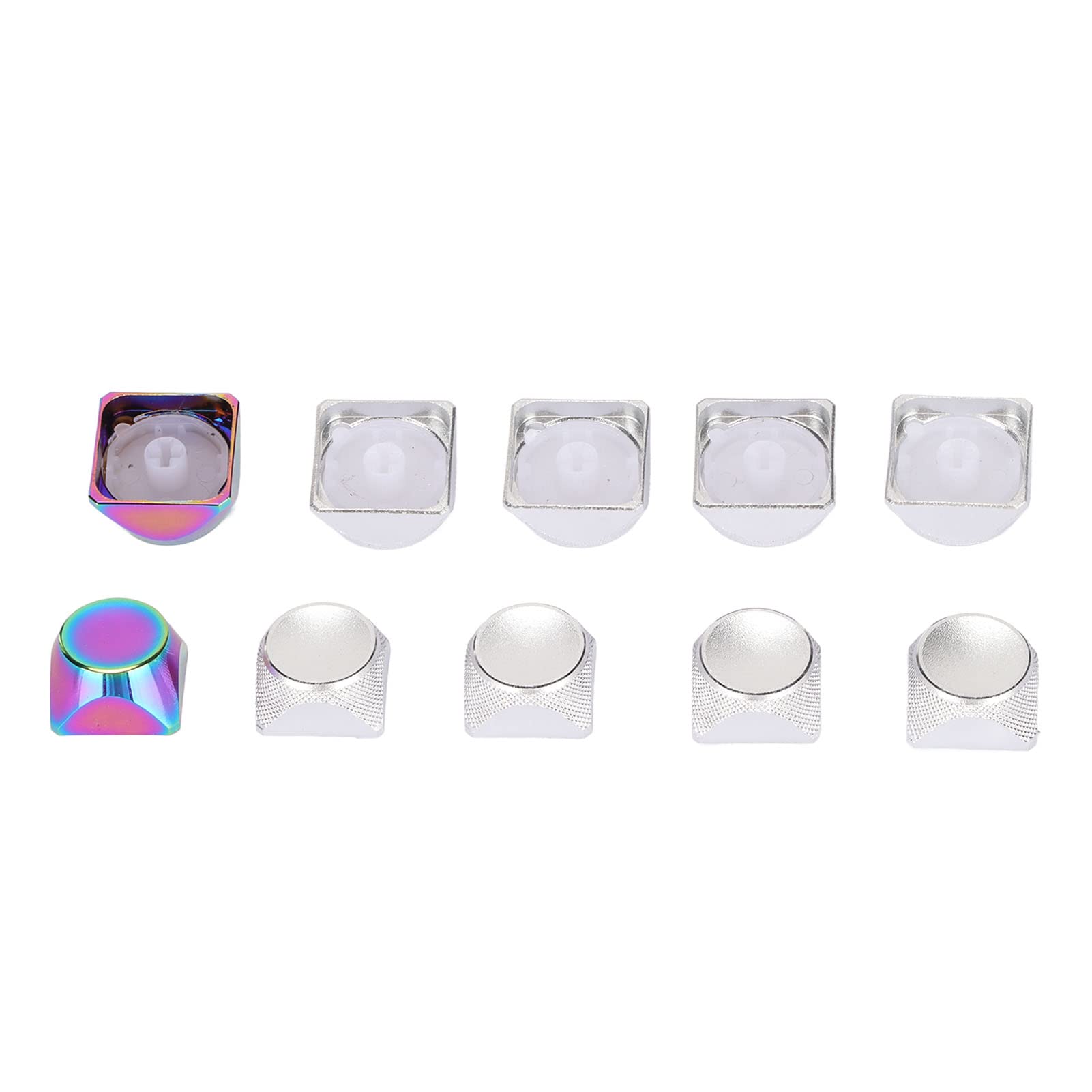 5Pcs Metal XDA Keycaps for Mechanical Gaming Keyboard - Silver