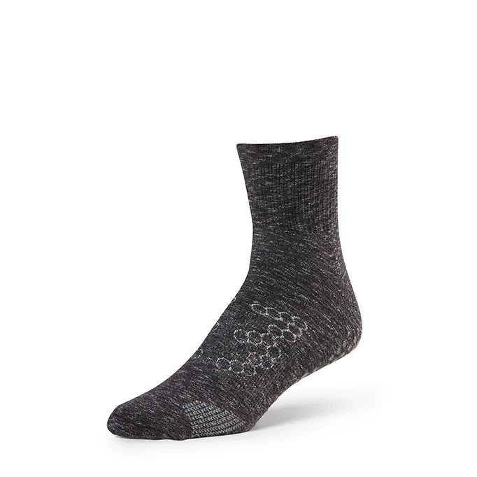 Base33 Grip Crew Socks - Charcoal Grey - Comfortable & Durable Athletic Socks for Running, Hiking & Everyday Wear