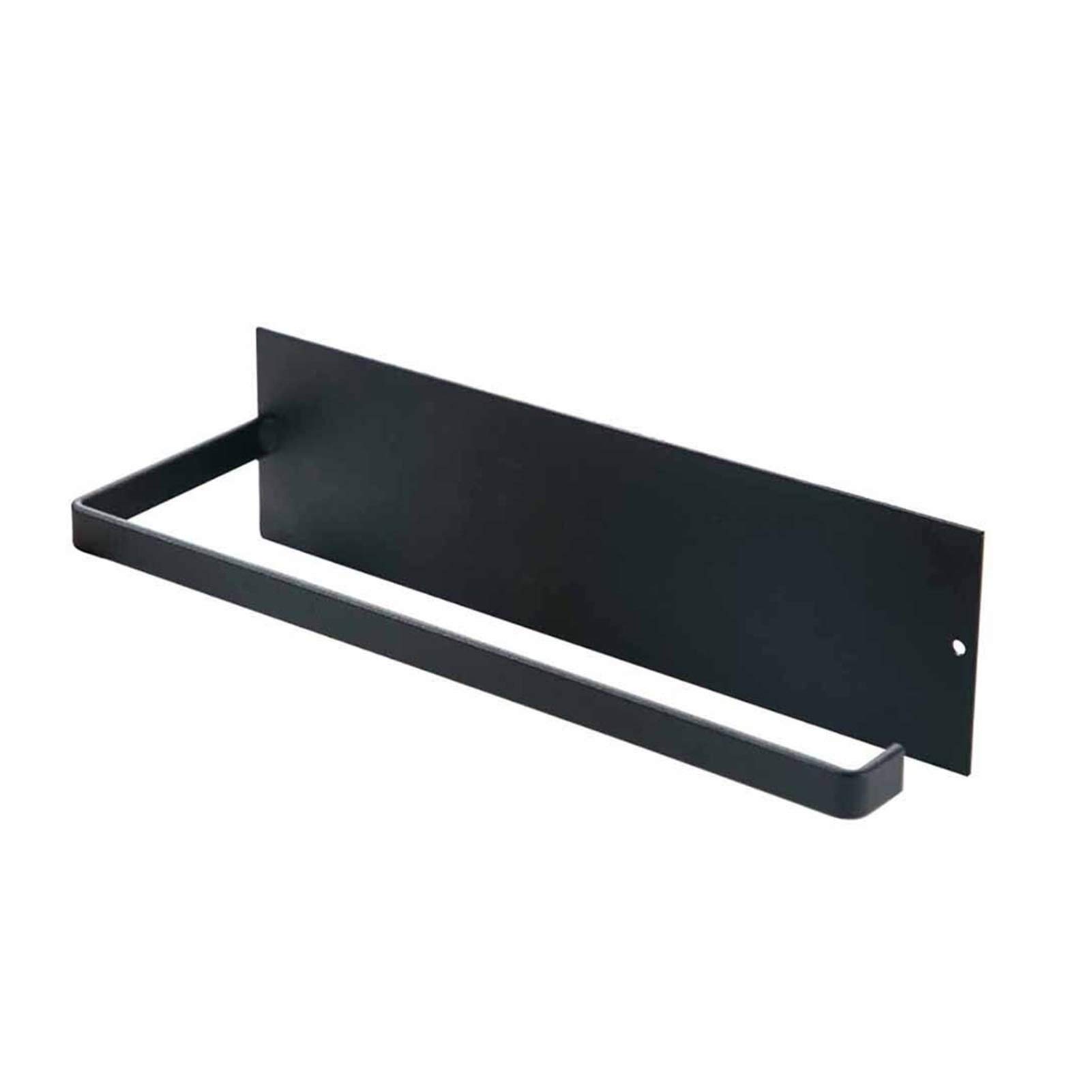 Sturdy Under Cabinet Paper Towel Holder - Self-Adhesive Kitchen & Bathroom Storage Rack for Paper Rolls, Tissues & Towels (Black) - Perfect for Small Spaces, RVs & Apartments