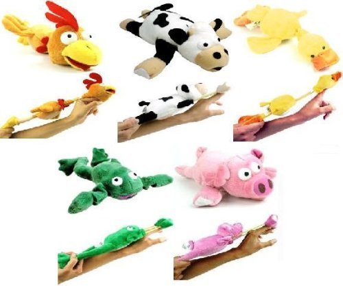 5-Piece Slingshot Flingshot Toy Set with Sound - Pig, Chicken, Cow, Duck & Frog - Fun Outdoor & Backyard Games for Kids & Family