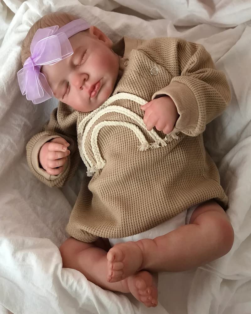 20 Inch Lifelike Weighted Silicone Reborn Baby Doll - Realistic Newborn Toddler Girl Toy for Kids Age 3+, Perfect for Role Play, Gift Giving & Emotional Comfort