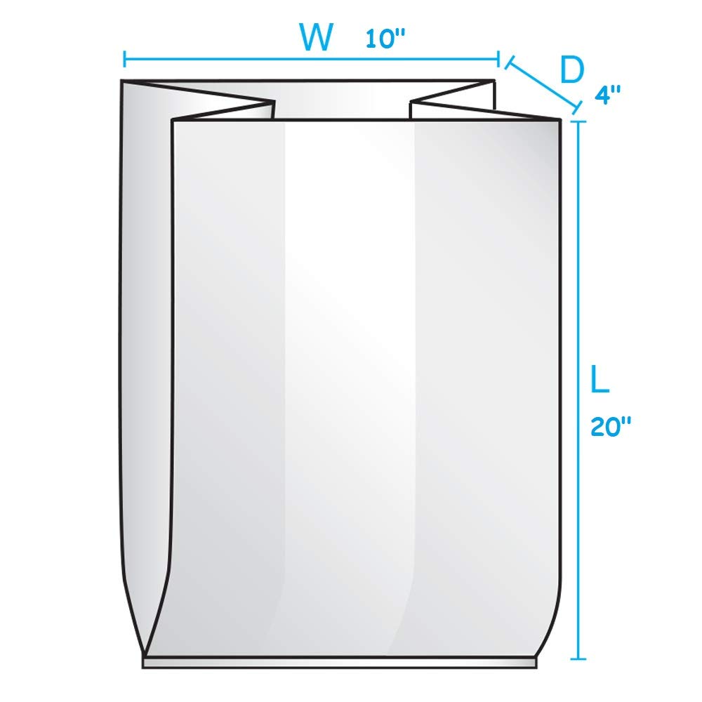 100 Count Bread Loaf Bags - 10x4x20 Inches Food Storage Poly Bags for Fresh Bread, Baked Goods & Pastries | Perfect for Home Baking, Bakery Business & Meal Prep