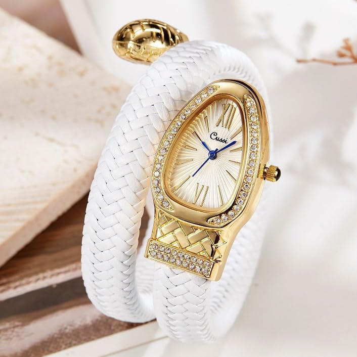 Luxury Snake Cuff Bracelet Watch for Women - Elegant Snake Shaped Wristwatch with Stainless Steel Band | Perfect for Evening Parties, Date Nights & Fashion Accessories