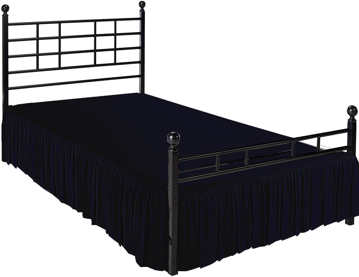 Premium 100% Microfiber Dust Ruffle Bed Skirt with Split Corners - Soft, Wrinkle-Free & Sheen Finish - 15