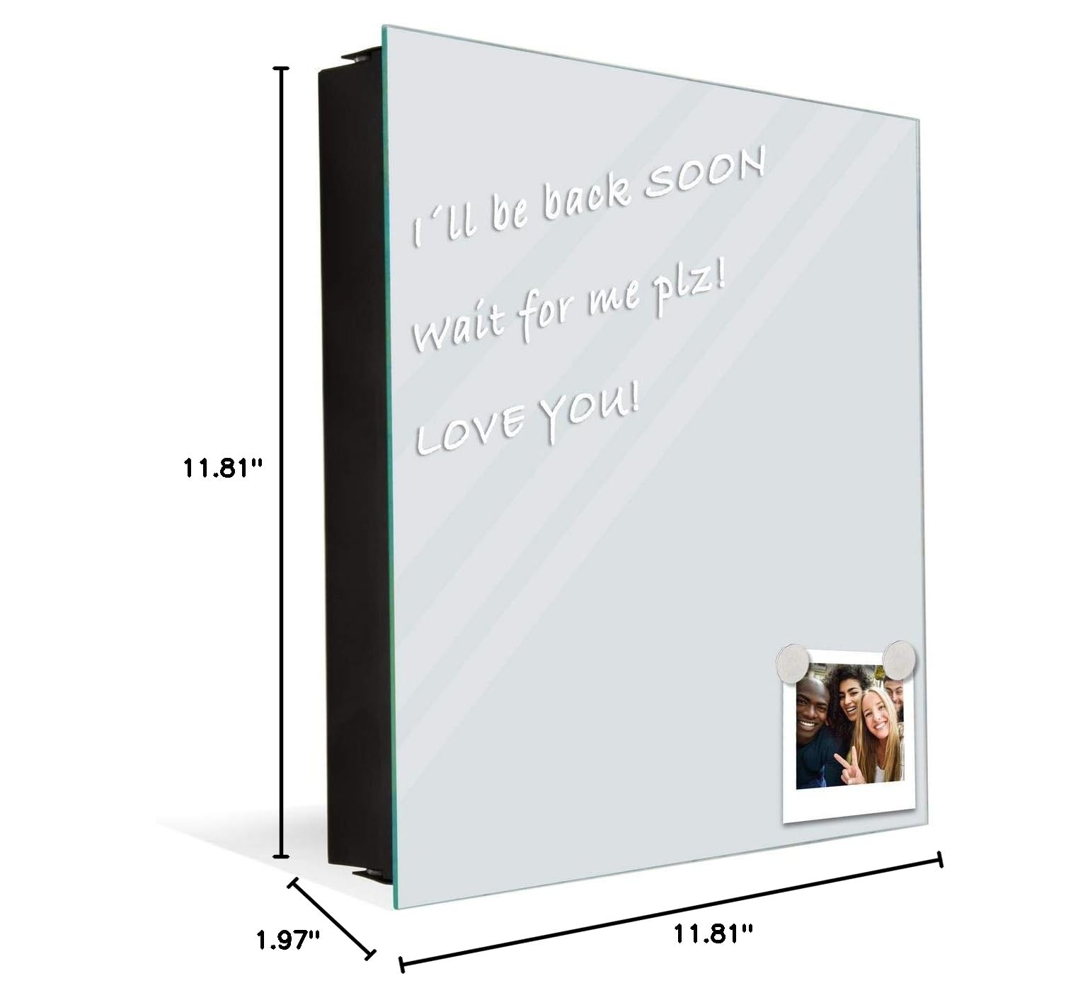Concept Crystal Key Cabinet Storage Box with Frameless Glass & White Board - K18B Series in Multiple Colors | Perfect for Home, Office & Hotel Organization