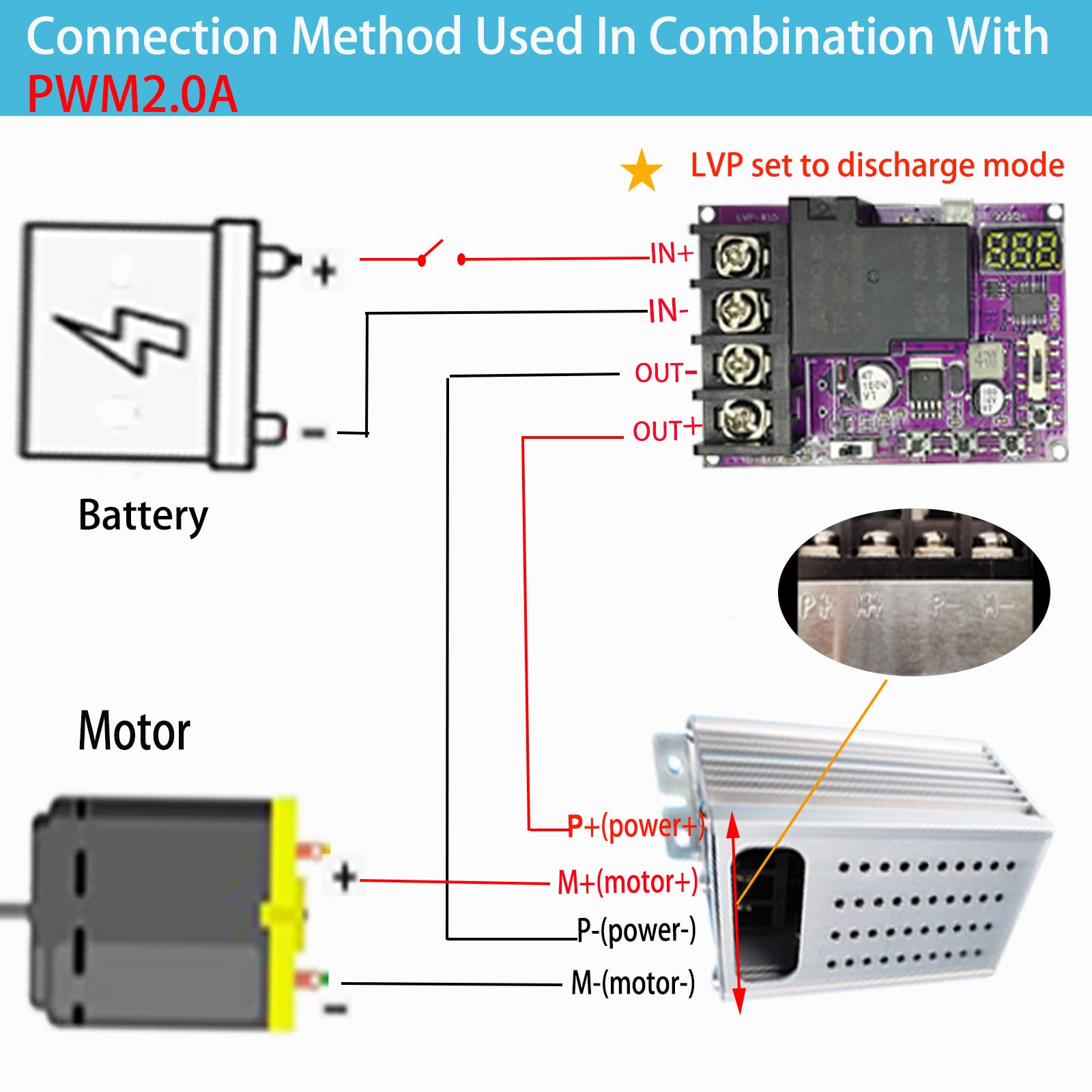 40A DC 5V-60V Low Voltage Disconnect Switch with LCD Display - 2-in-1 Charging & Discharging Protection Module - Perfect for Solar Power Systems, RVs, Boats, and Off-Grid Applications
