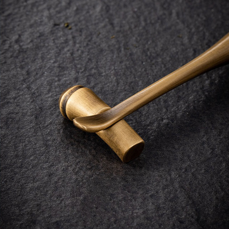 Handmade Brass Tea Holder with Lotus Spoon - Elegant Tea Accessories for Loose Leaf Tea, Perfect for Tea Ceremonies, Home Decor & Gifting
