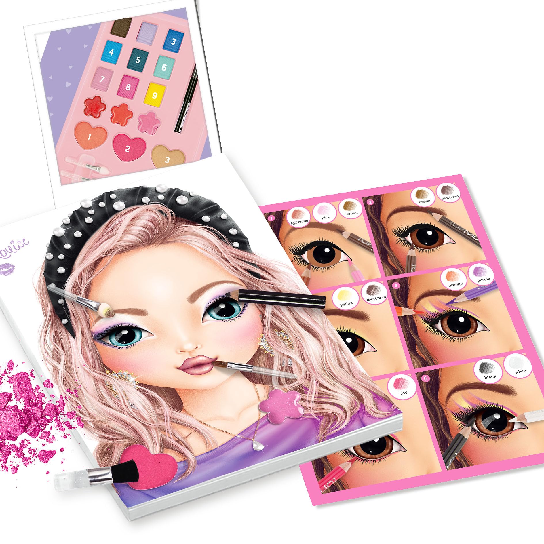 Depesche 12876 TOPModel Make Up Studio – Creative Makeup Kit for Stunning Looks with Coloring Block, Makeup Palette & 4 Brushes | Perfect for Teens, Beginners & DIY Beauty Enthusiasts