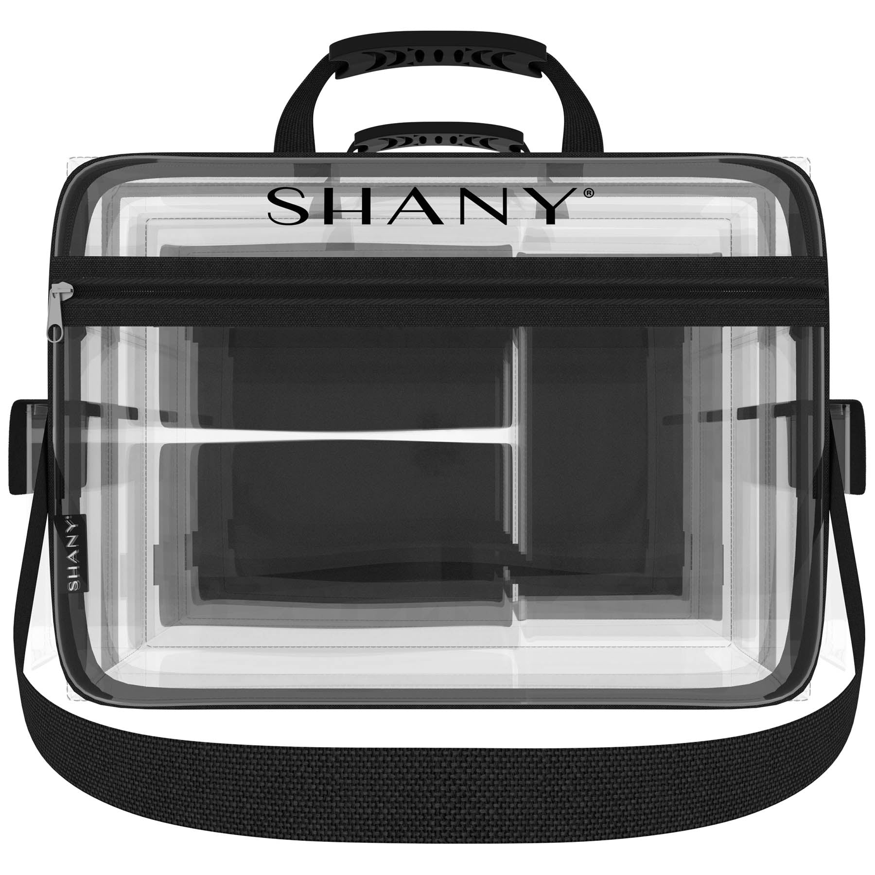 Professional Travel Makeup Artist Bag with Removable Compartments - Clear & Black Waterproof Cosmetic Organizer for On-the-Go Beauty Professionals | Perfect for Salon, Bridal, and Air Travel