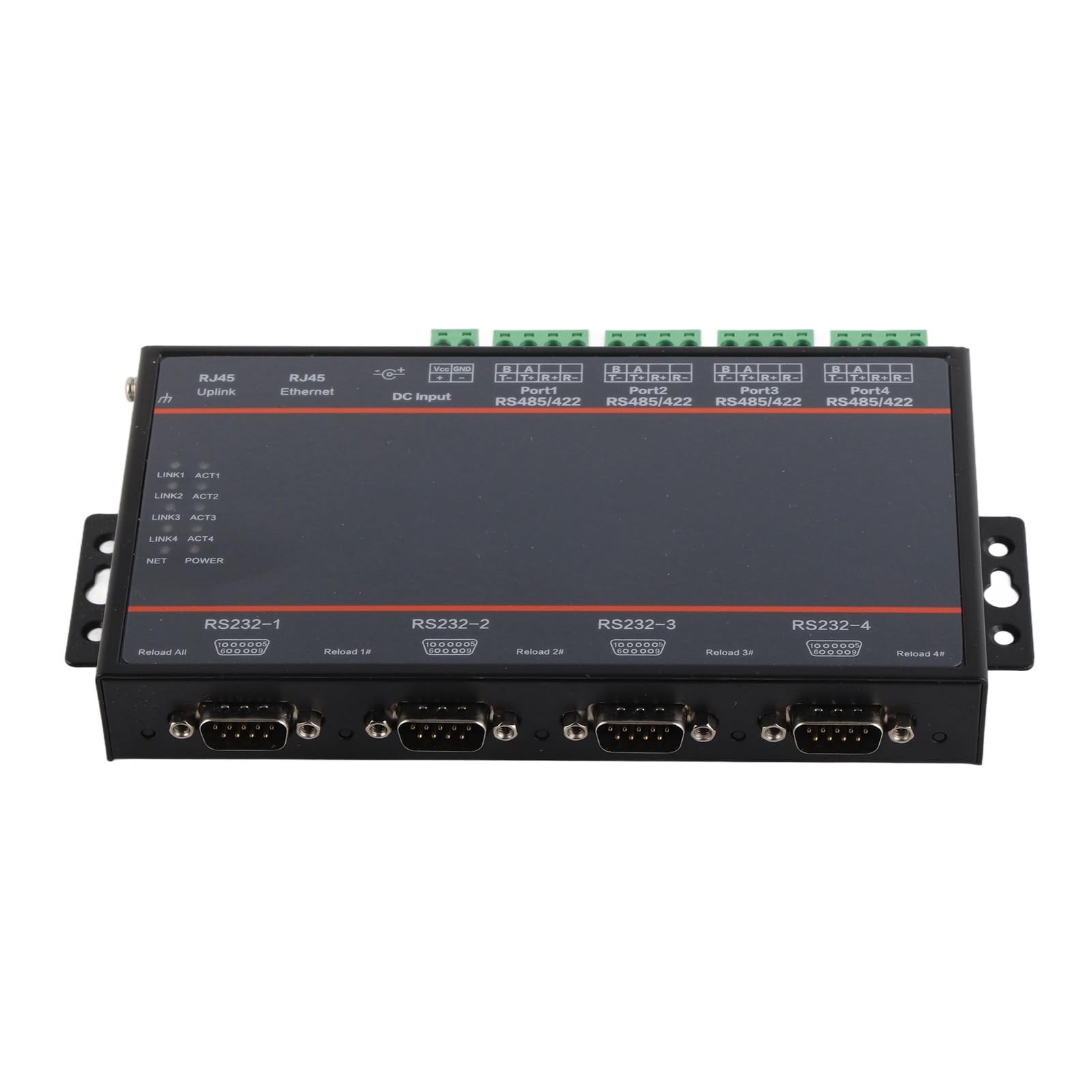 XTevu 4-Port Serial to Ethernet Converter - Industrial RS485/422 to TCP/IP Adapter with 5-36V Power for PLC, CNC, and Factory Automation - Perfect for Remote Device Management and Industrial Control Systems