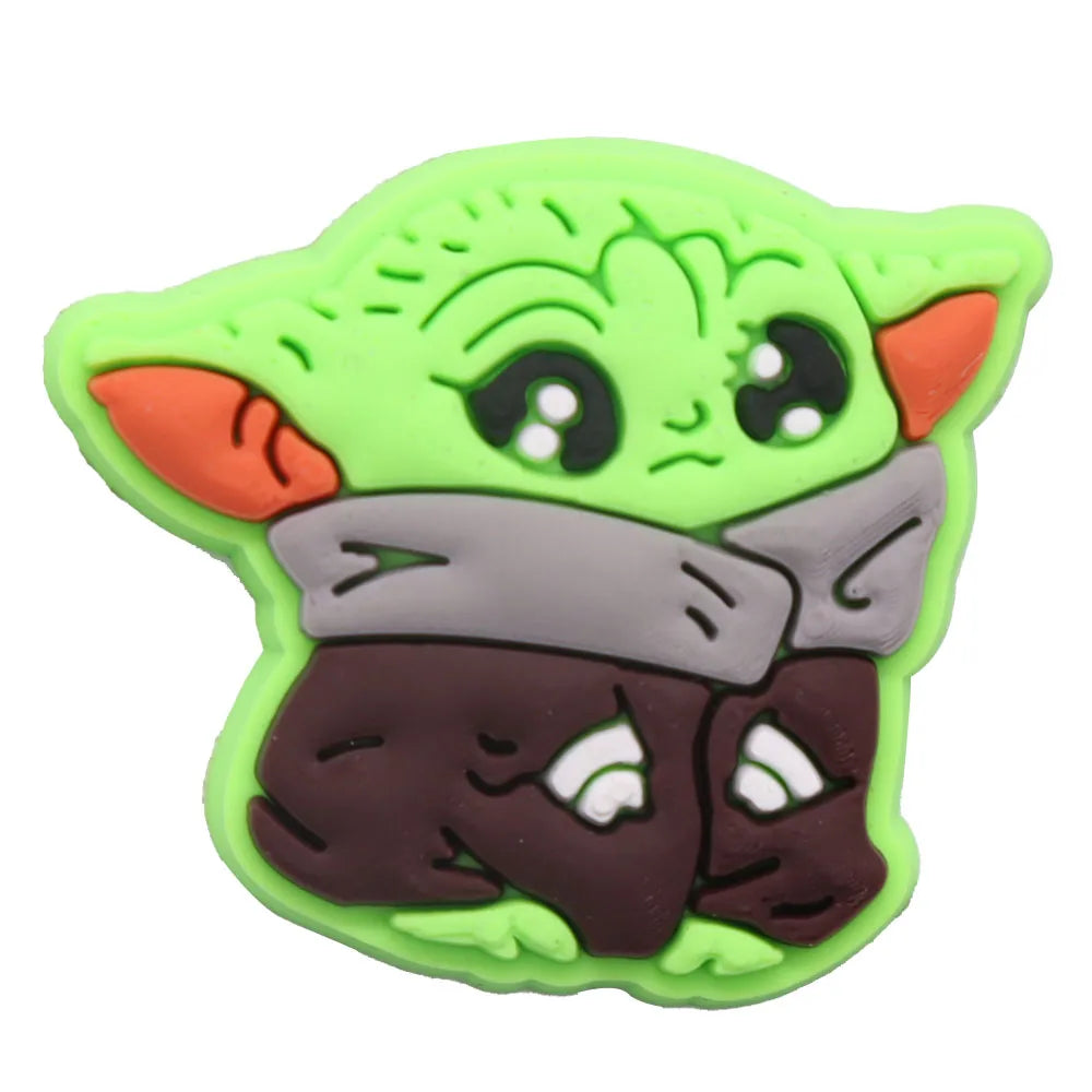 22Pcs Baby Yoda Shoe Charms - Cute Green Alien PVC Sandal Accessories for Boys & Girls - Perfect for Garden Parties, Cosplay & Gifts