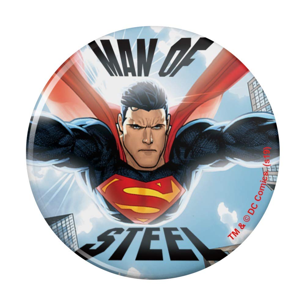 Superman Man of Steel Pinback Button - Collectible Comic Book Character Badge - Perfect for Cosplay, Conventions & Fan Merchandise