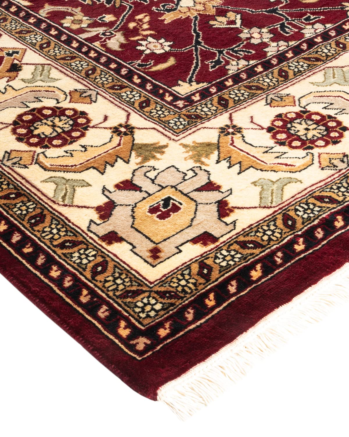 Handmade Hand-Knotted Wool Traditional Overdyed Mogul Red 8x10 Area Rug - Unique Solo Rugs for Living Room, Bedroom & Dining Room Decor