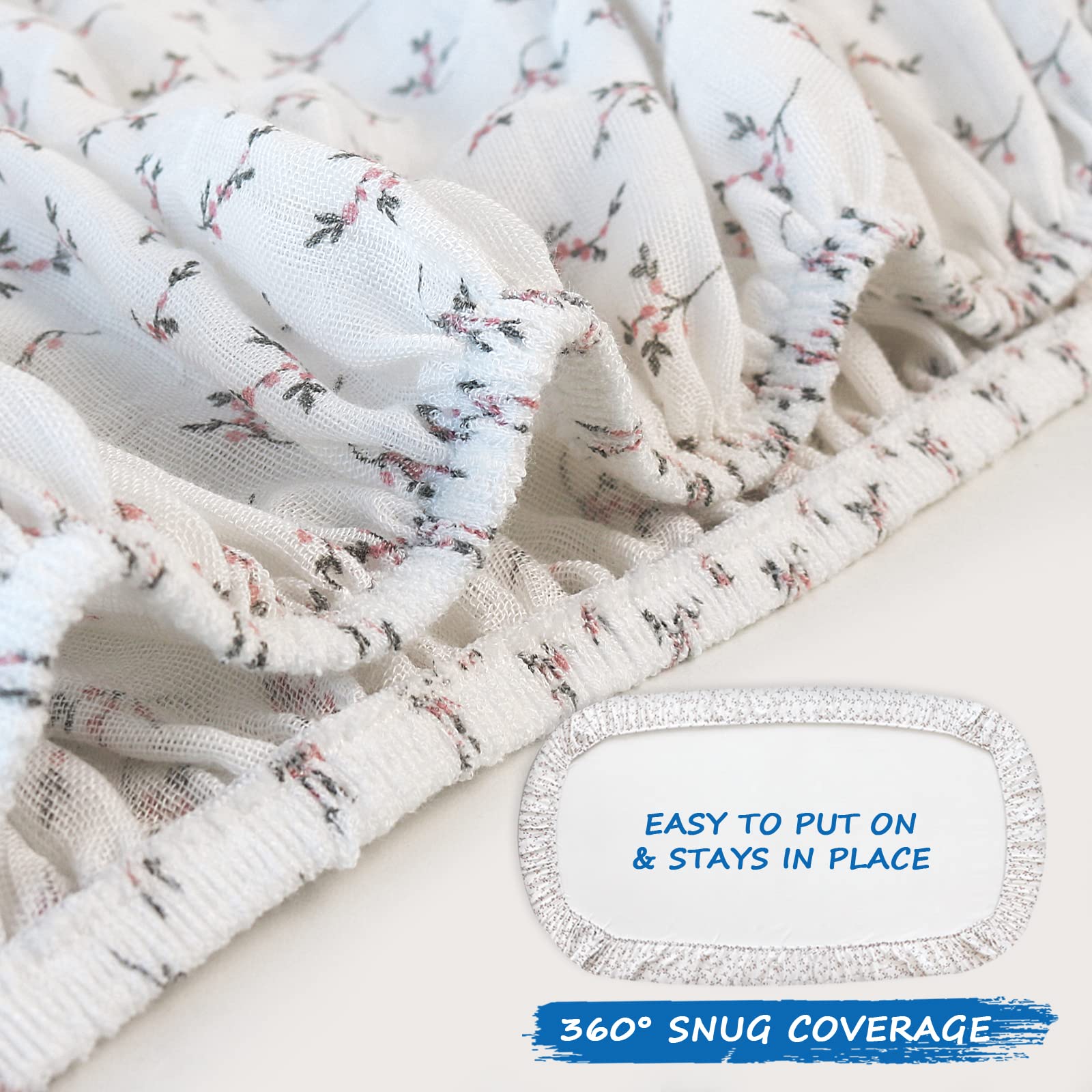 Boho Muslin Bassinet Sheets for Baby Girl & Boy - Soft, Breathable Fitted Crib Sheets for Oval, Hourglass & Rectangular Bassinet Mattress (32