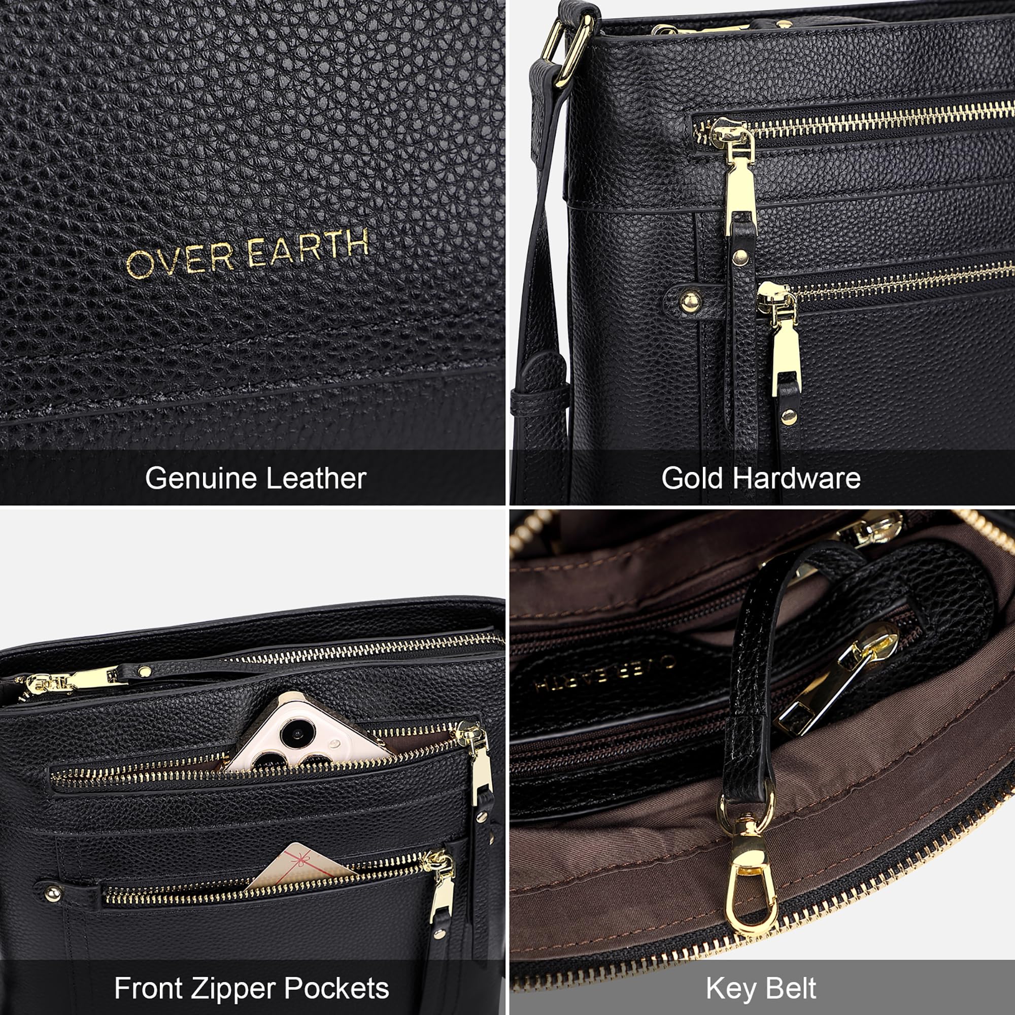 Stylish Leather Crossbody Bags for Women - Multi-Pocket Fashion Purse with Adjustable Strap - Perfect for Travel, Shopping & Everyday Use