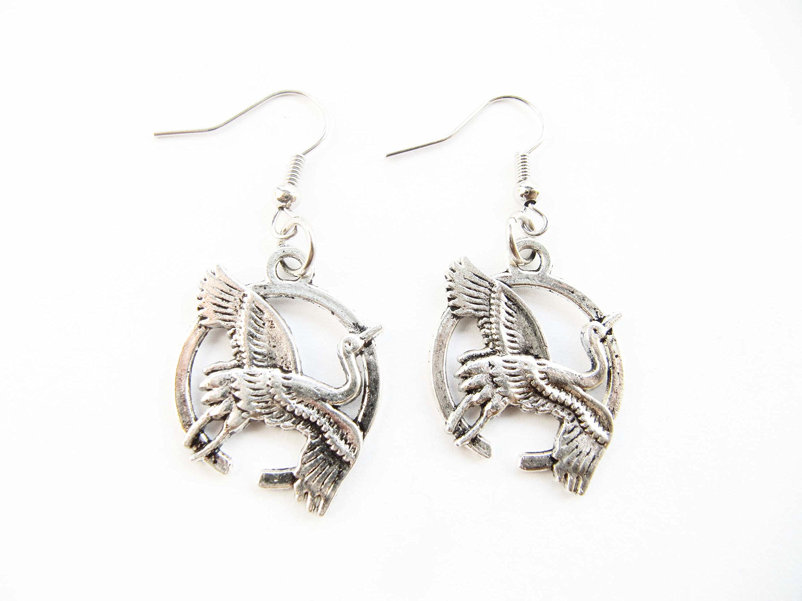 2 Pairs Elegant Silver Crane Dangle Earrings - Heron & Egret Bird Jewelry for Women - Perfect for Weddings, Parties & Boho Fashion Accessories