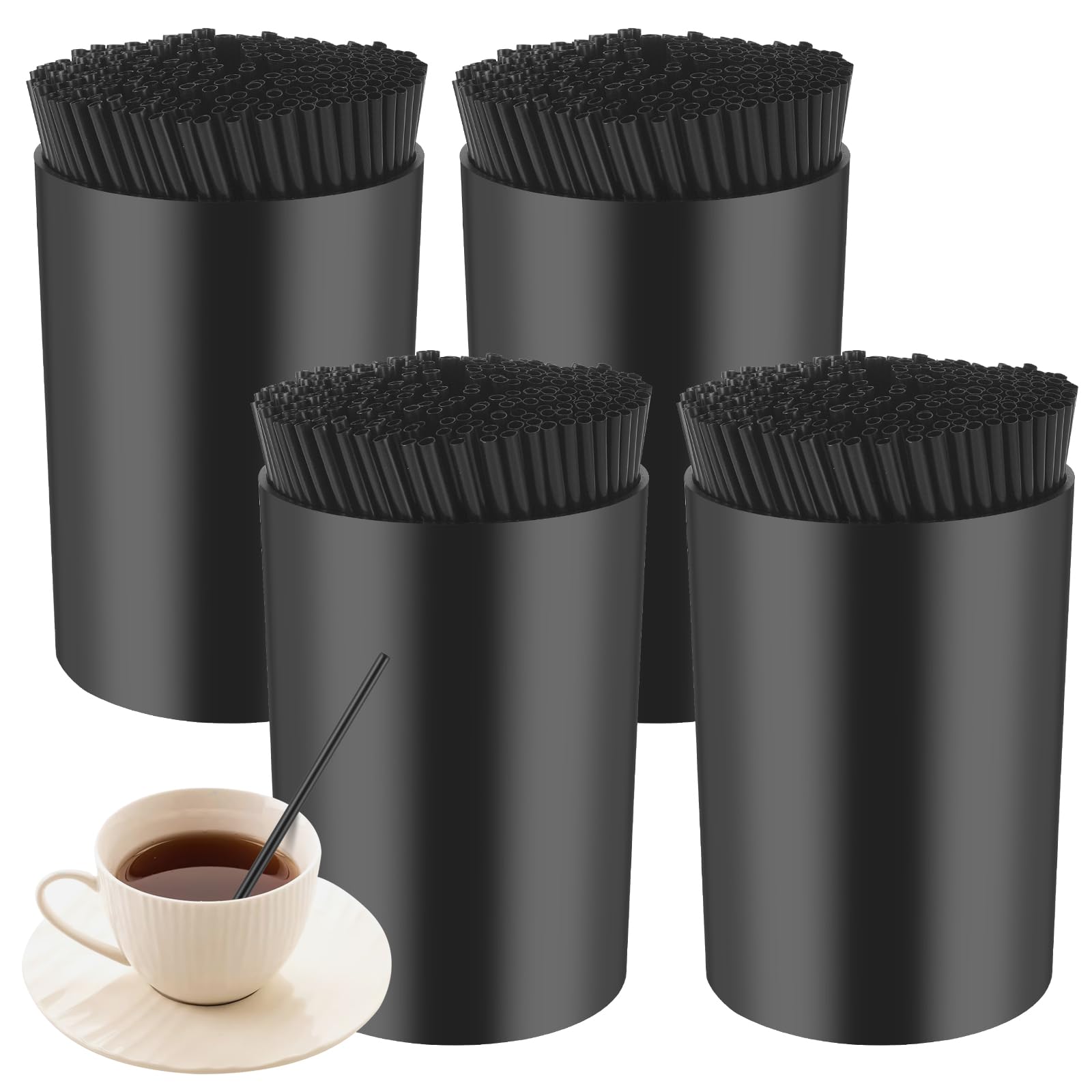 1000 Pcs 5 Inch Black Coffee Stir Sticks Holder - Reusable Stirrers for Coffee, Milk & Cocktail Drinks | Perfect for Coffee Bars, Cafes, Parties & Home Use