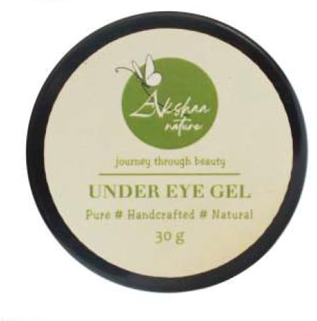 Akshaa Natural Under Eye Gel Cream - Reduces Dark Circles, Puffiness, Fine Lines & Wrinkles | With Frankincense Oil | Handcrafted 30gm | Perfect for Night Routine & Travel Skincare
