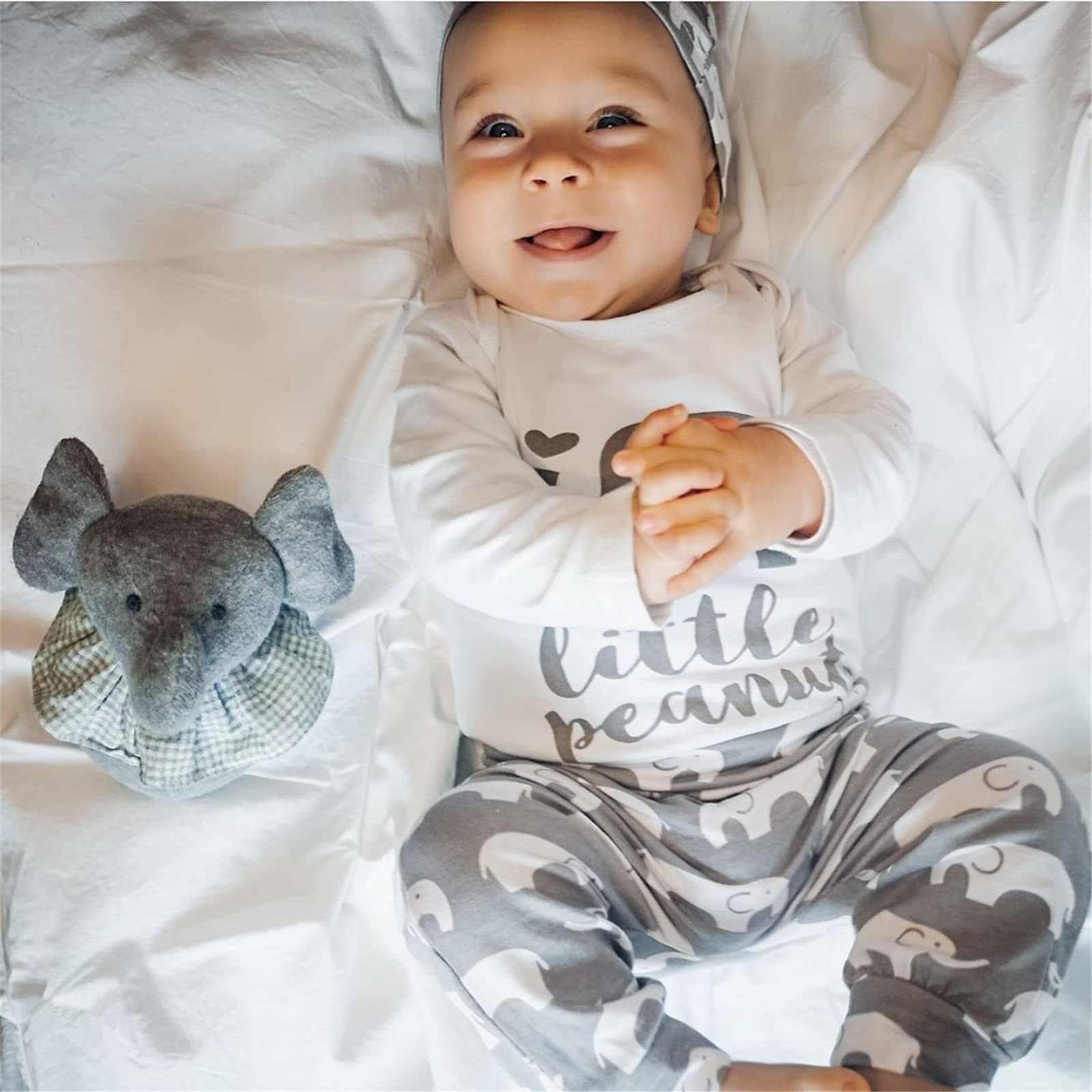 Newborn Baby Boy Clothes Set - 3 Piece Outfit with Long Sleeve Bodysuit, Pants & Hat | Soft Cotton Infant Romper for Photo Shoots, Gift Giving & Daily Wear
