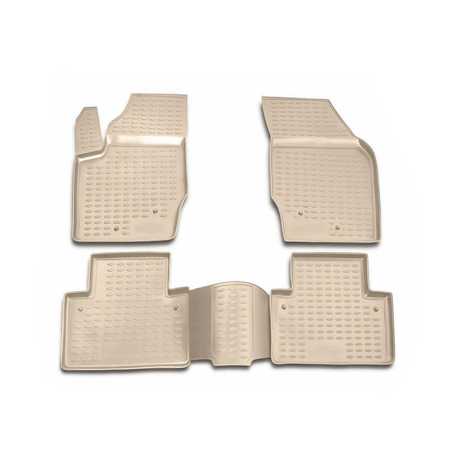 Premium All-Weather 3D Floor Mats for Volvo XC90 2003-2014 | Custom Fit TPE Rubber Car Mats | Waterproof, Odorless & Non-Slip Protection | Laser Measured Perfect Fit | Beige Color | Ideal for Daily Commute, Road Trips & Family Protection