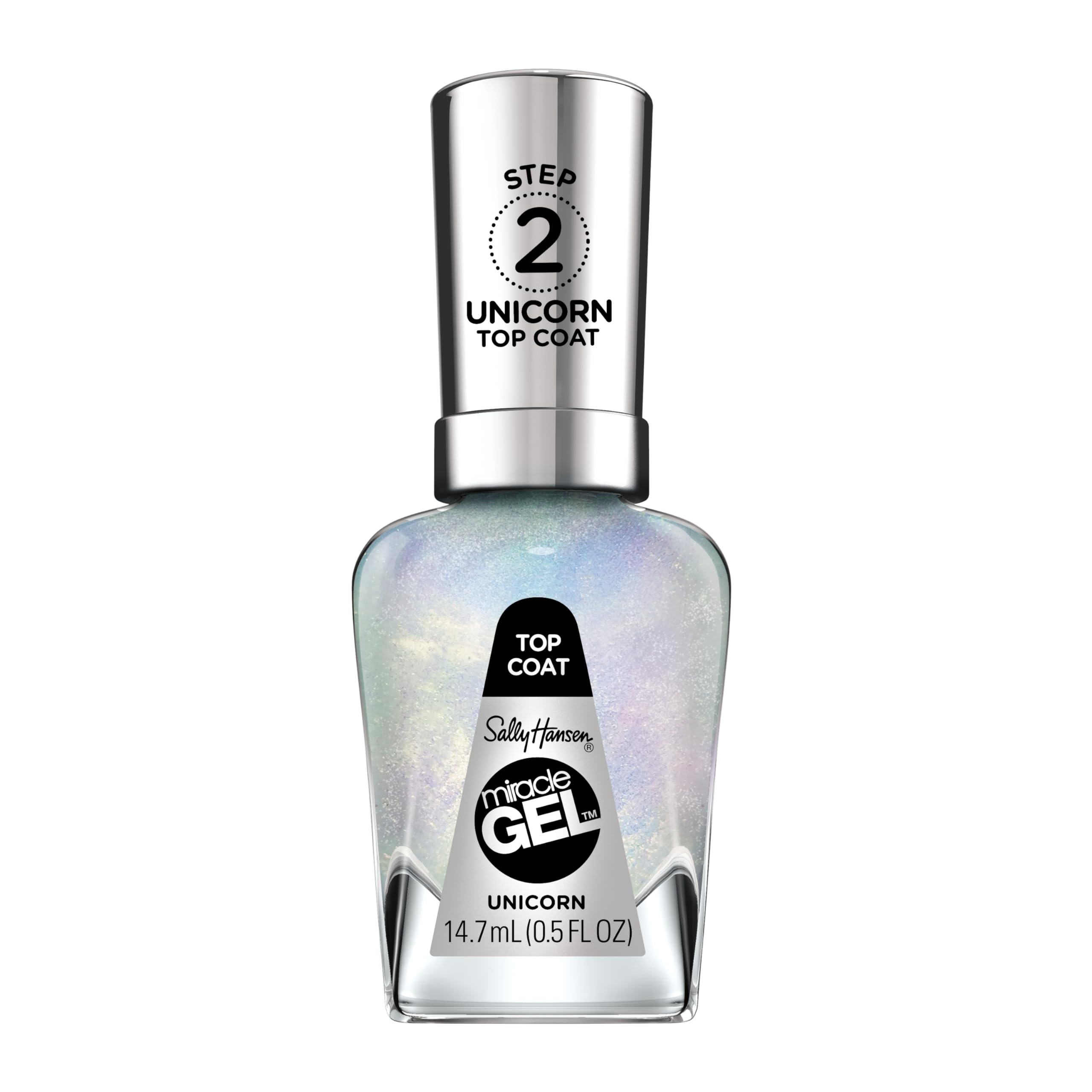 Sally Hansen Miracle Gel™ Unicorn Top Coat - Long Lasting Gel-Like Nail Polish with Glitter, No UV Lamp Needed | Perfect for Manicures, Parties & Special Occasions